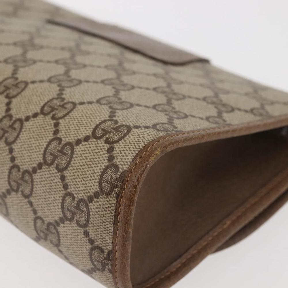GUCCI GG Supreme Web Sherry Line Clutch Bag PVC Beige Red 89 01 030 Auth bs29490 - Picture 15 of 16